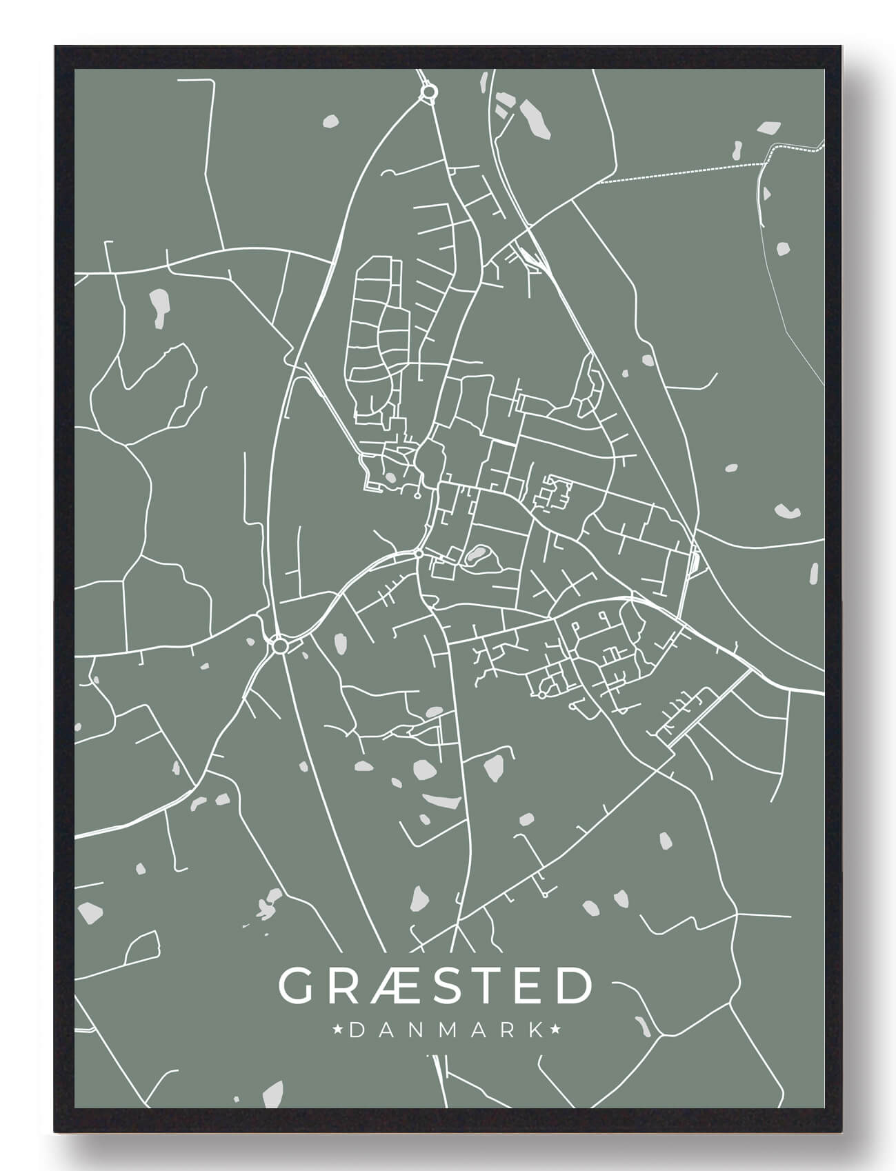 Græsted Plakat - Grøn fra Plakatdyr.dk på tilbud!