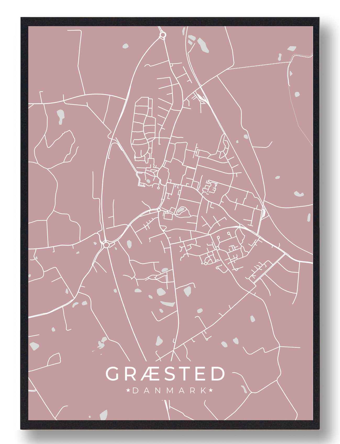 Græsted Plakat i Rosa - Unik Vægkunst til Dit Hjem