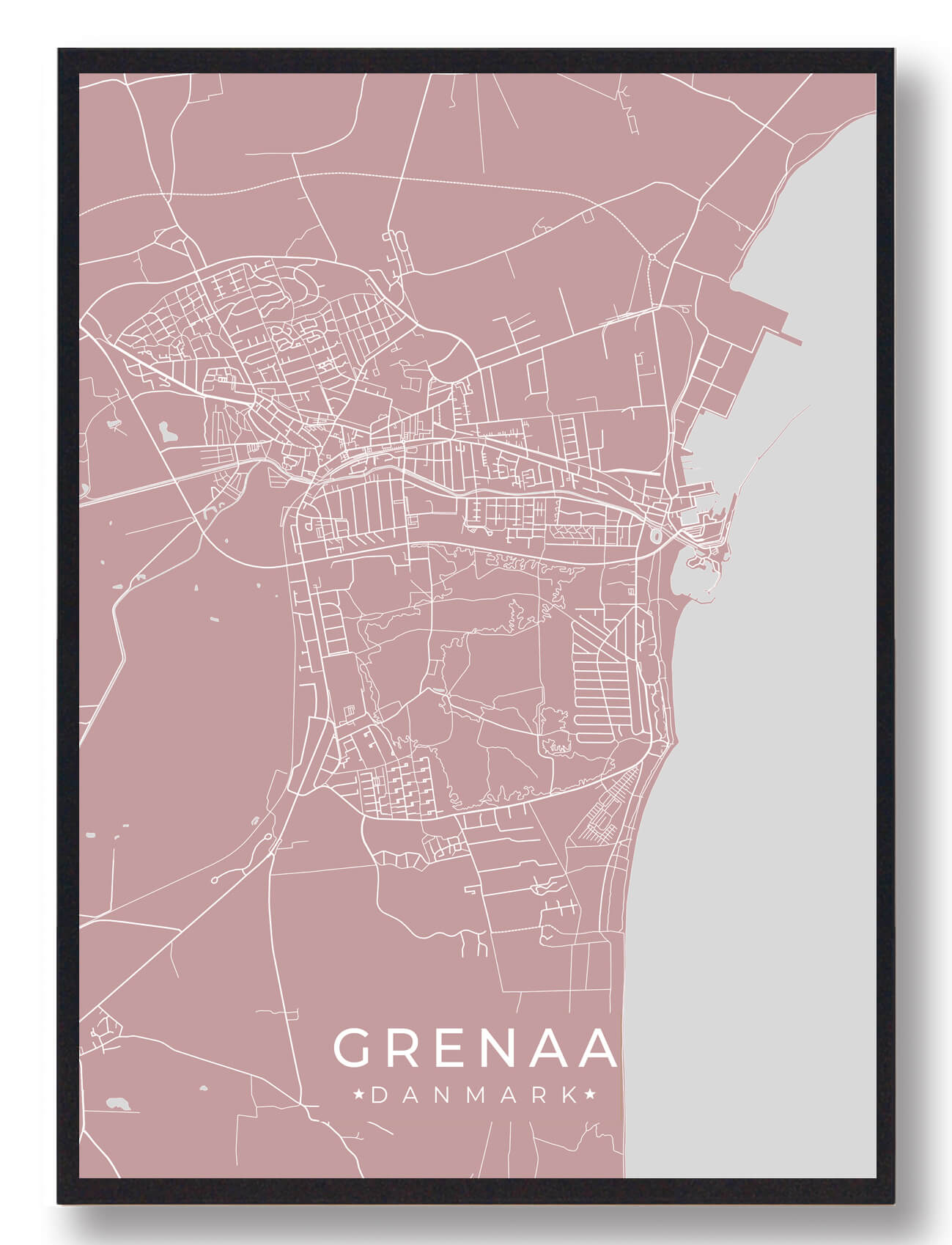 Grenaa Plakat - Rosa til Skøn Dekoration og Gave