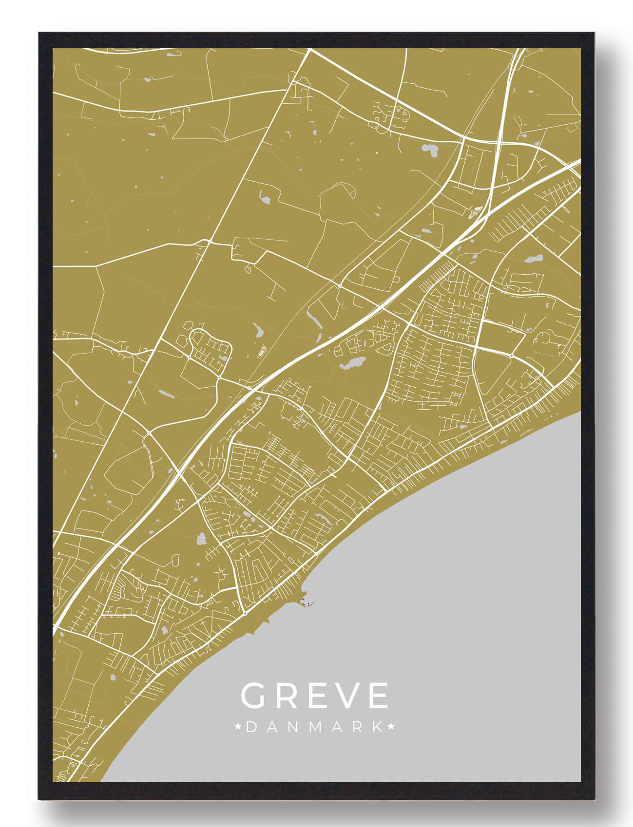 Greve Plakat - Gul fra Plakatdyr.dk på tilbud!