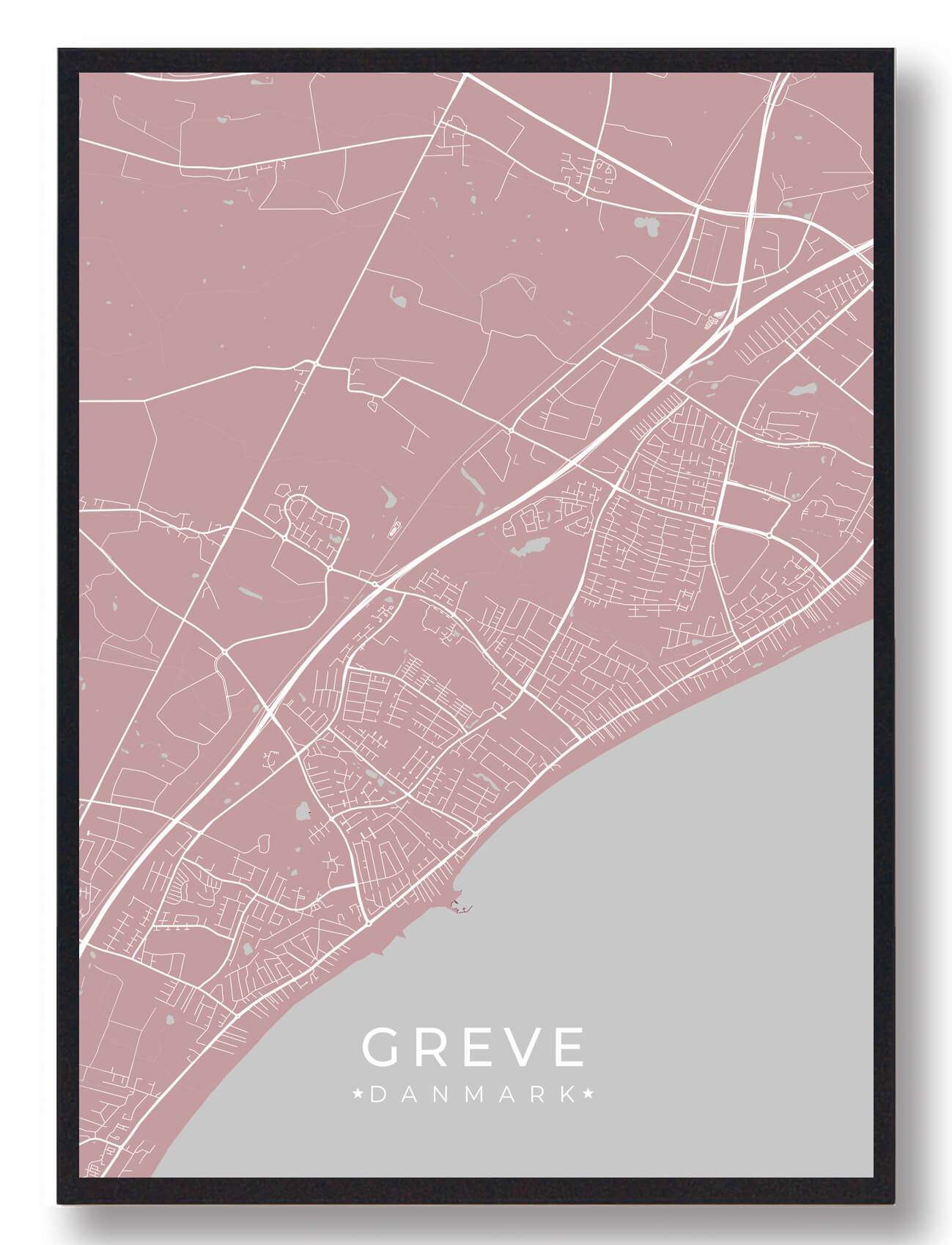 Greve Plakat - Lyserød Kunst til Dit Hjem