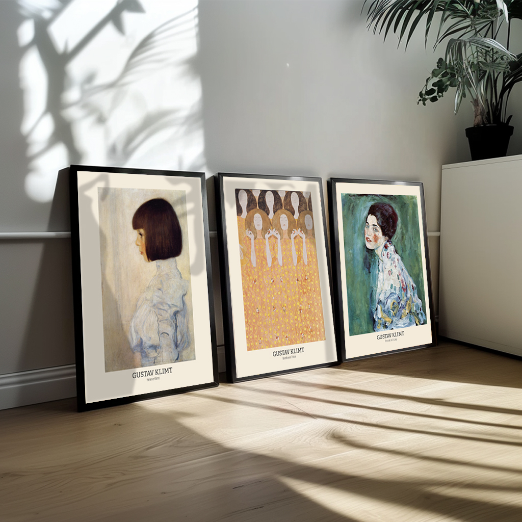 Trio Plakatsæt - Gustav Klimt Kunstværker Tilbud