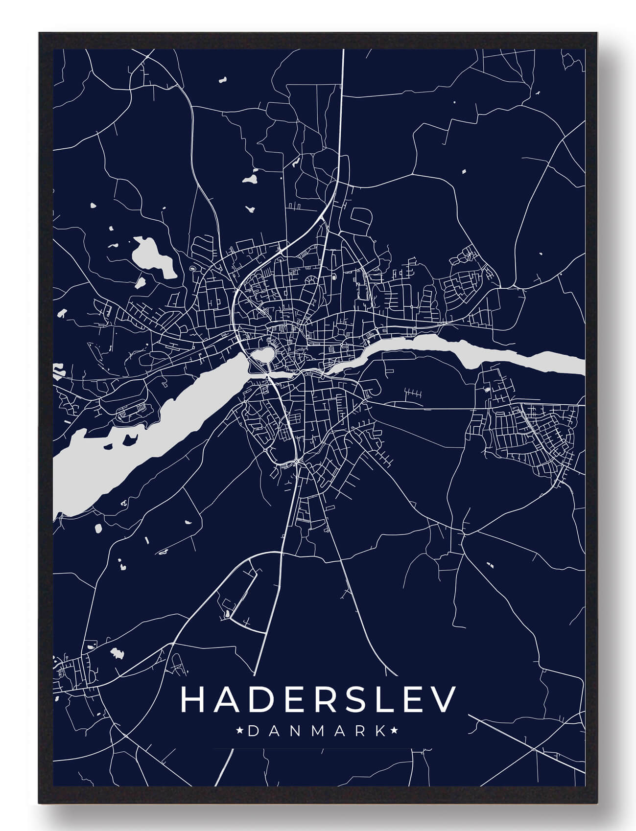 Moderne Mørkeblå Haderslev Plakat - Hyld din Hjemby