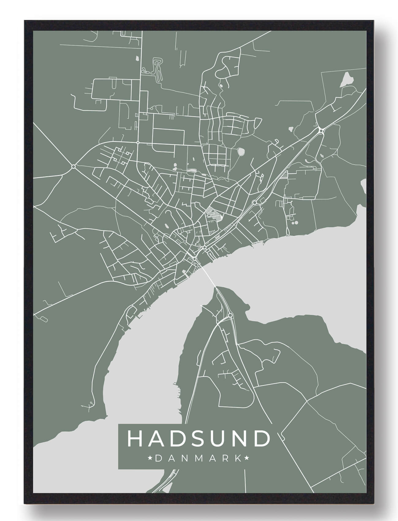 Hadsund Plakat i Grøn - Unik Dekoration til Dit Hjem