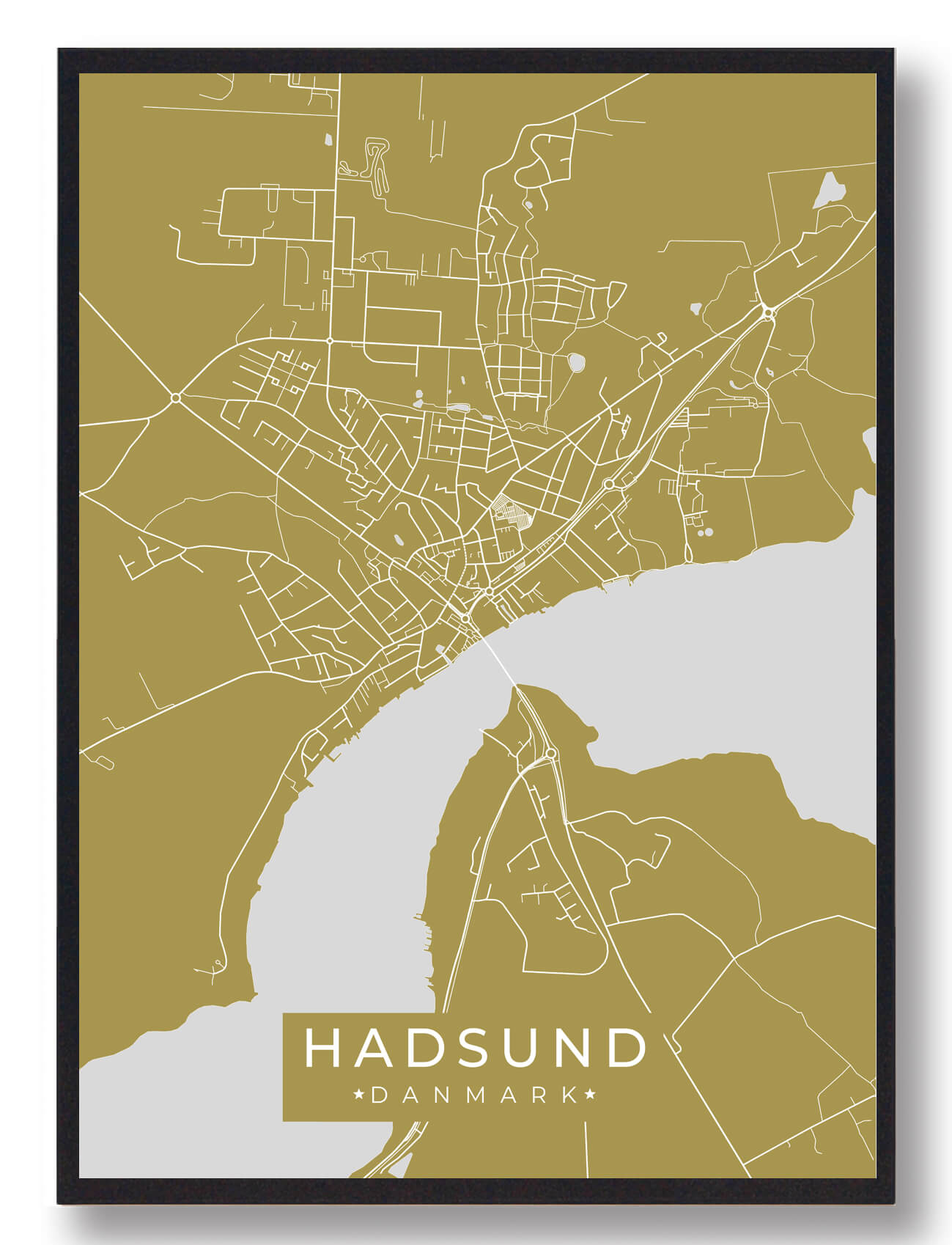 Hadsund Plakat i Gul - Unik Indretning til Dit Hjem