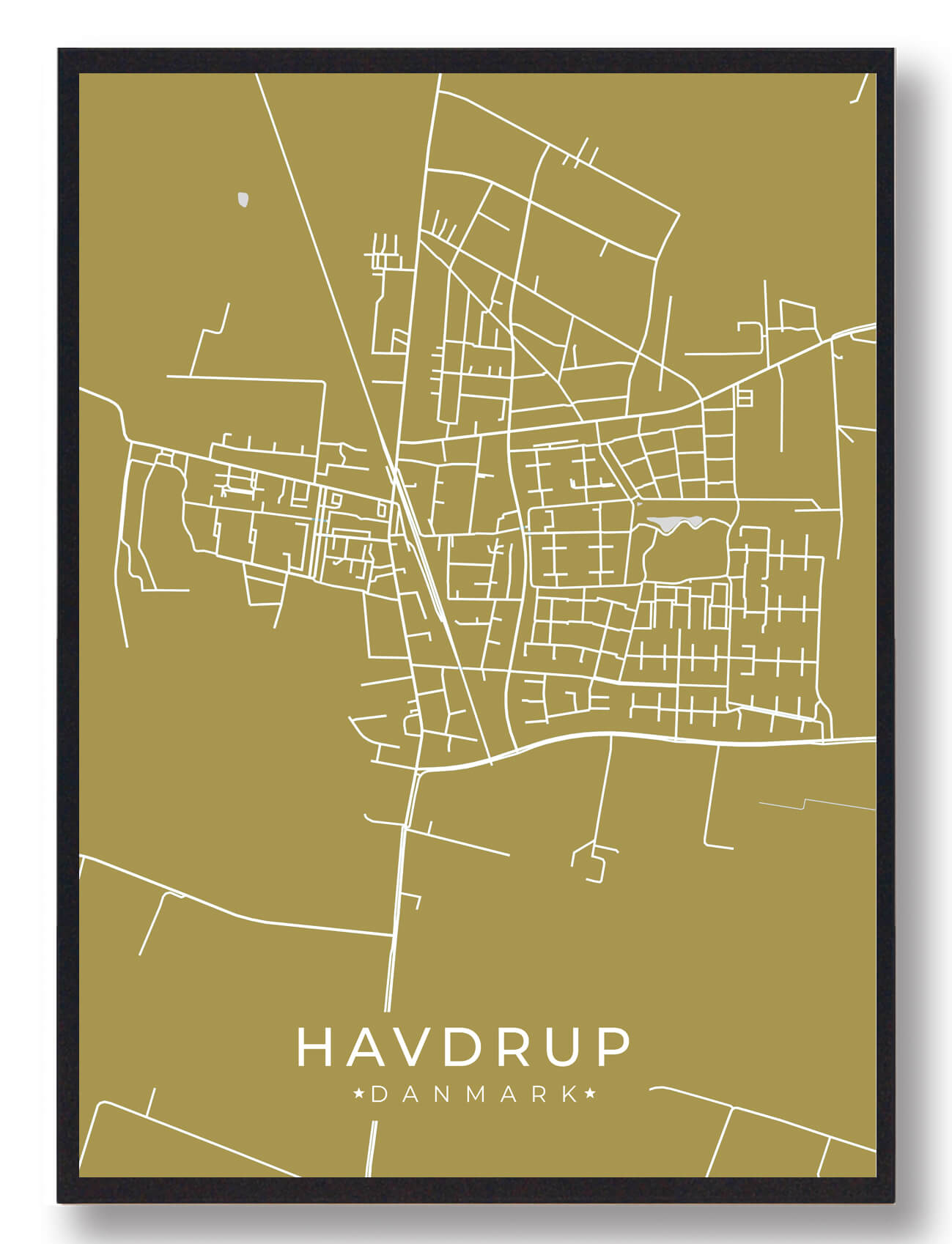 Havdrup Plakat - Gul fra Plakatdyr.dk på tilbud!