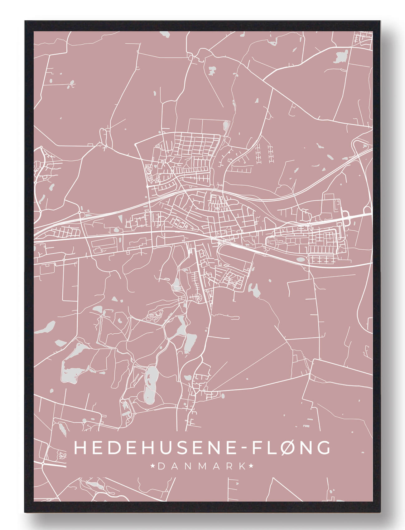 Hedehusene-Fløng Plakat i Rosa - Få den nu!