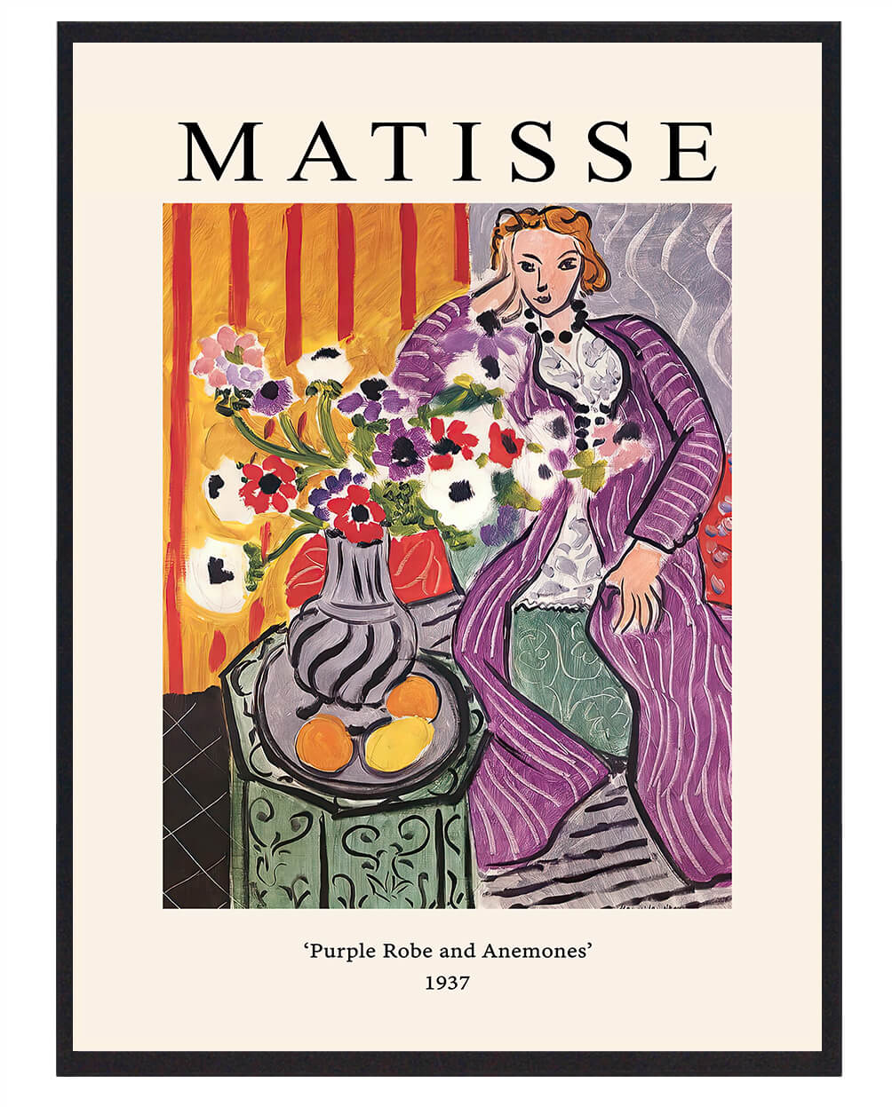 Henri Matisse Plakat: Lilla Kappe og Anemoner