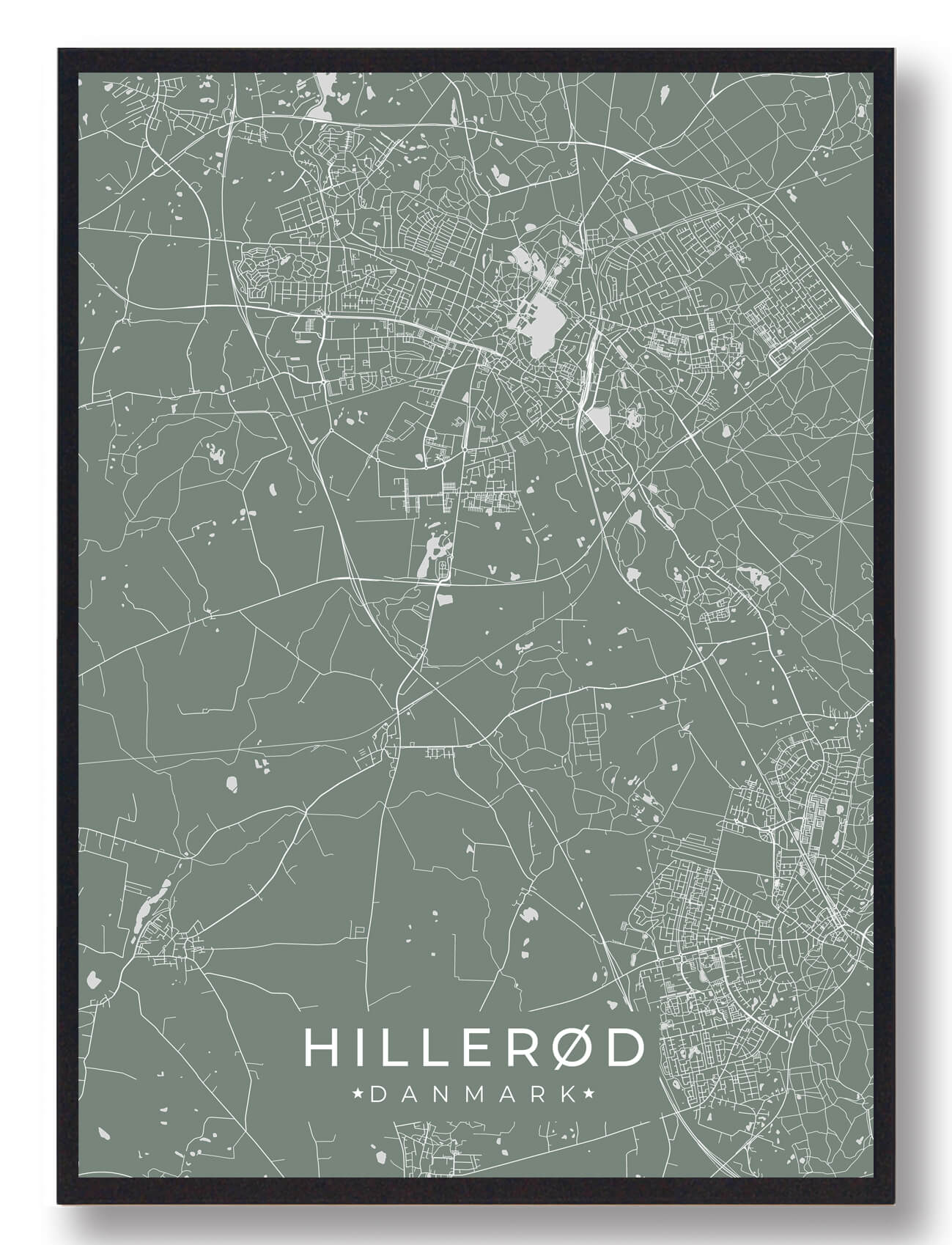 Hillerød Plakat – Grøn Kunst til Dit Hjem fra Plakatdyr.dk