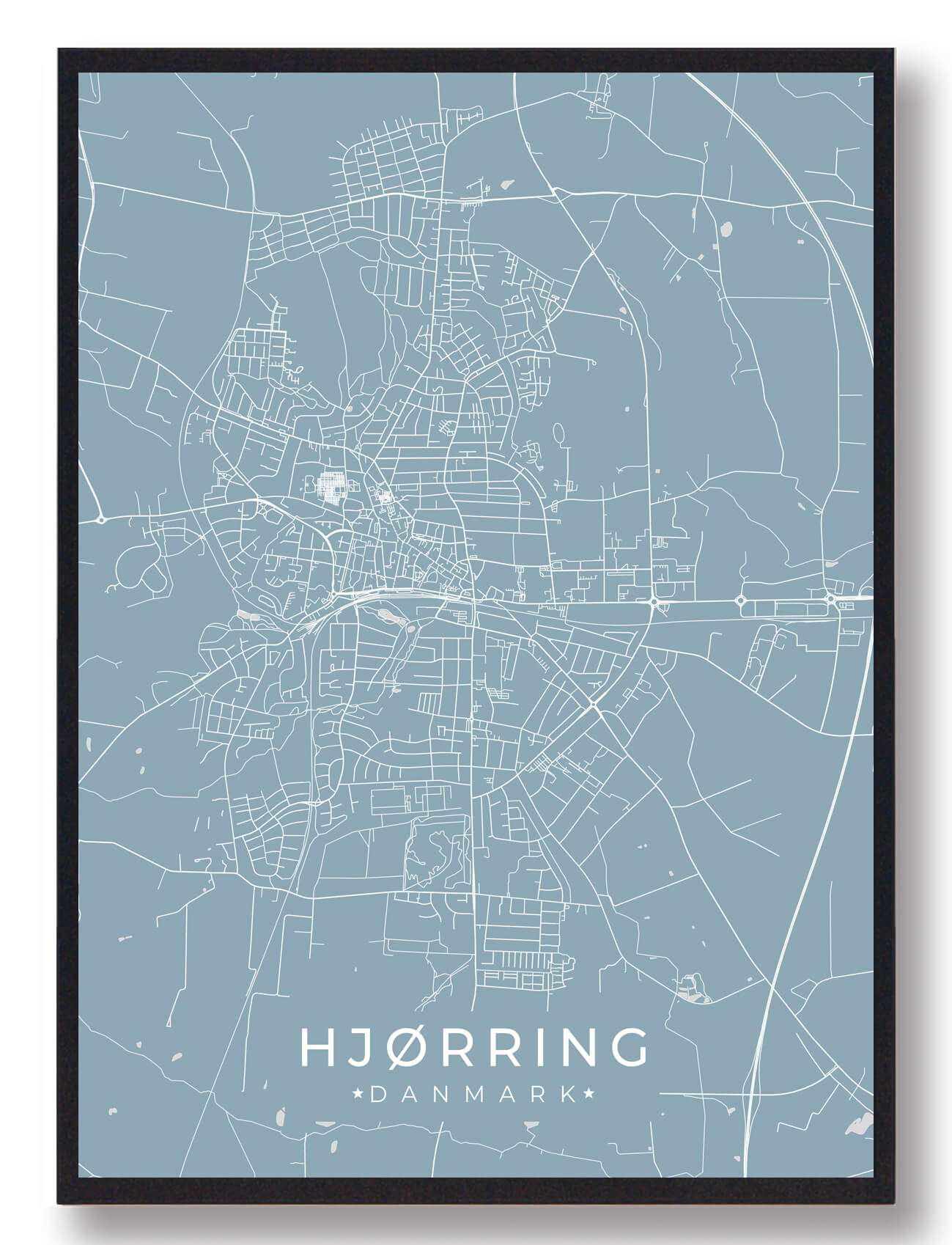 Hjørring Plakat i Lyseblå – Stolthed over Din Hjemby