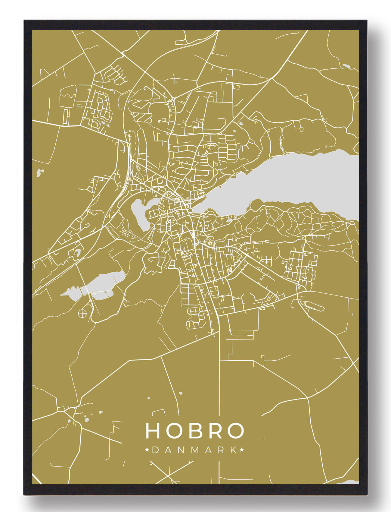 Hobro Plakat i Gul – Inspirerende Kunst til Dit Hjem