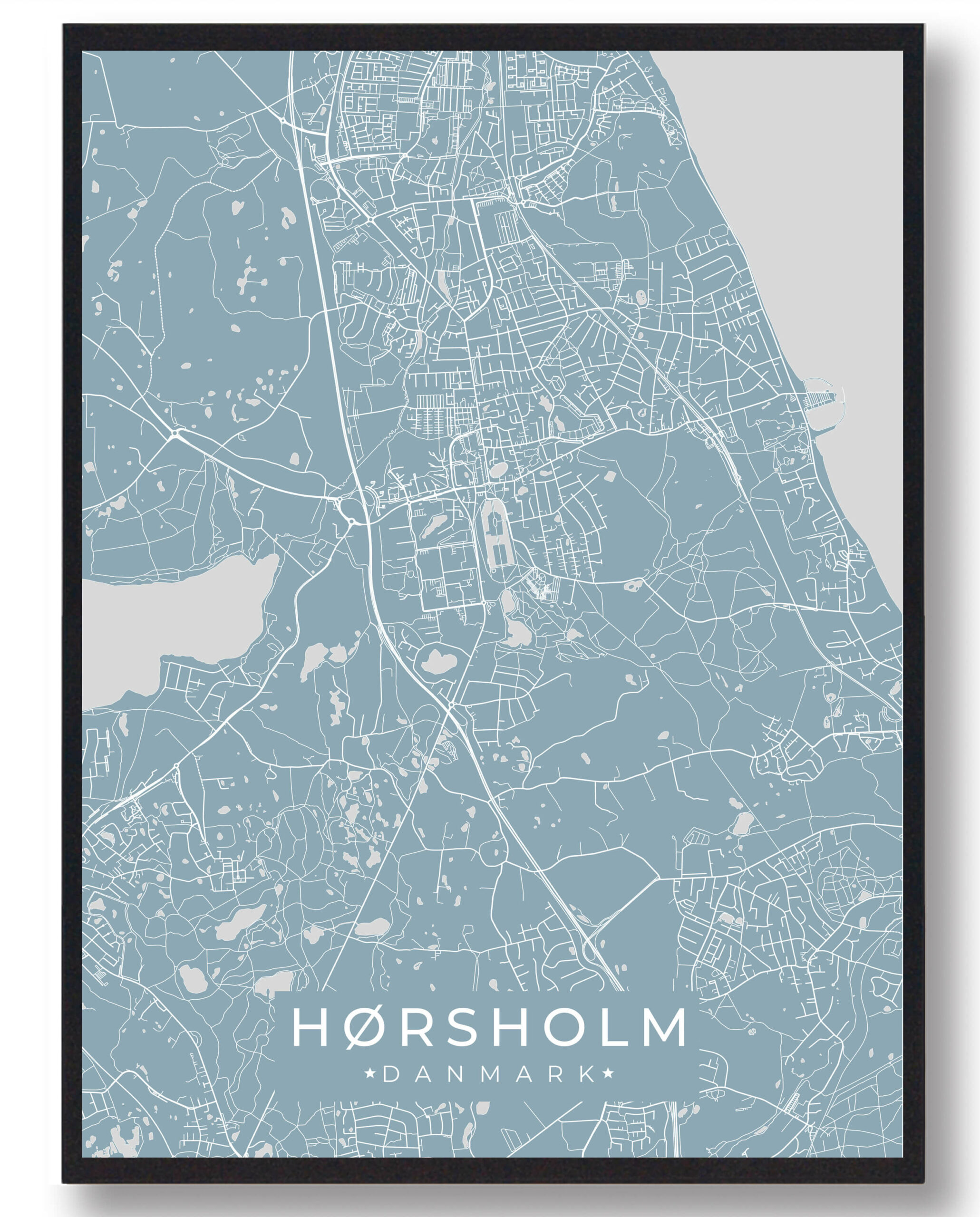 Hørsholm Plakat i Lyseblå - Perfekt Vægdekoration!