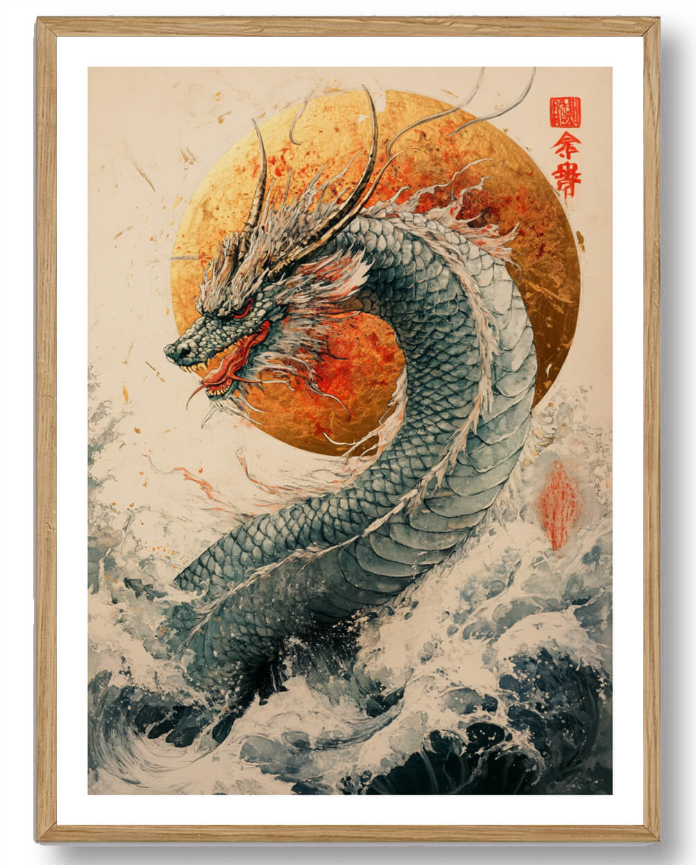 Hokusai Drago Plakat - Mytologi og Naturens Kræfter