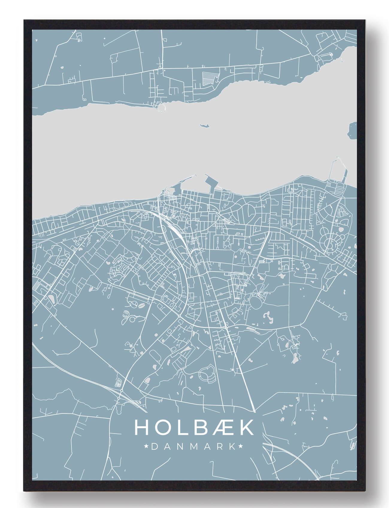 Holbæk Plakat - Lyseblå Design til Dit Hjem