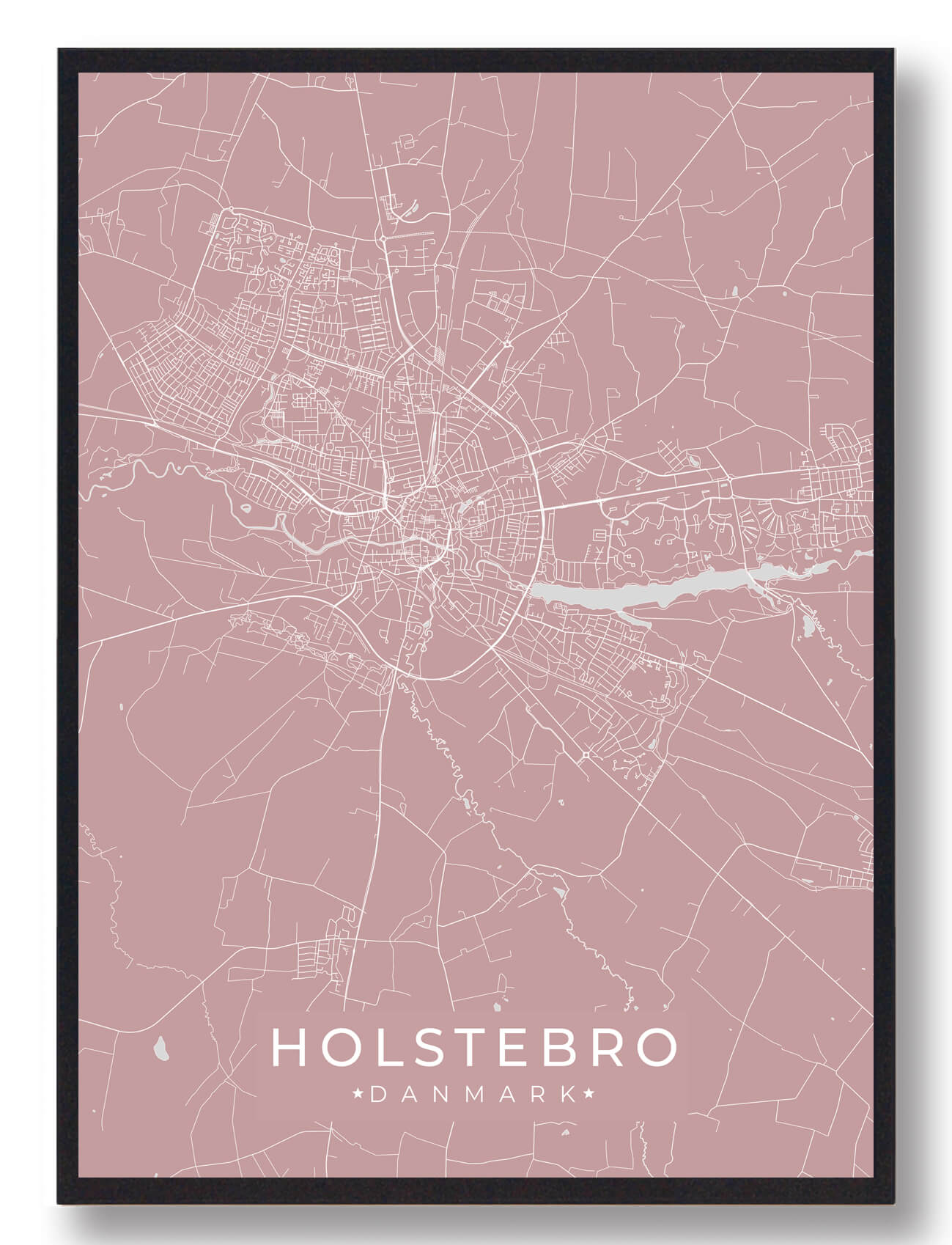 Holstebro Plakat i Rosa - Frisk Indretning til Dit Hjem