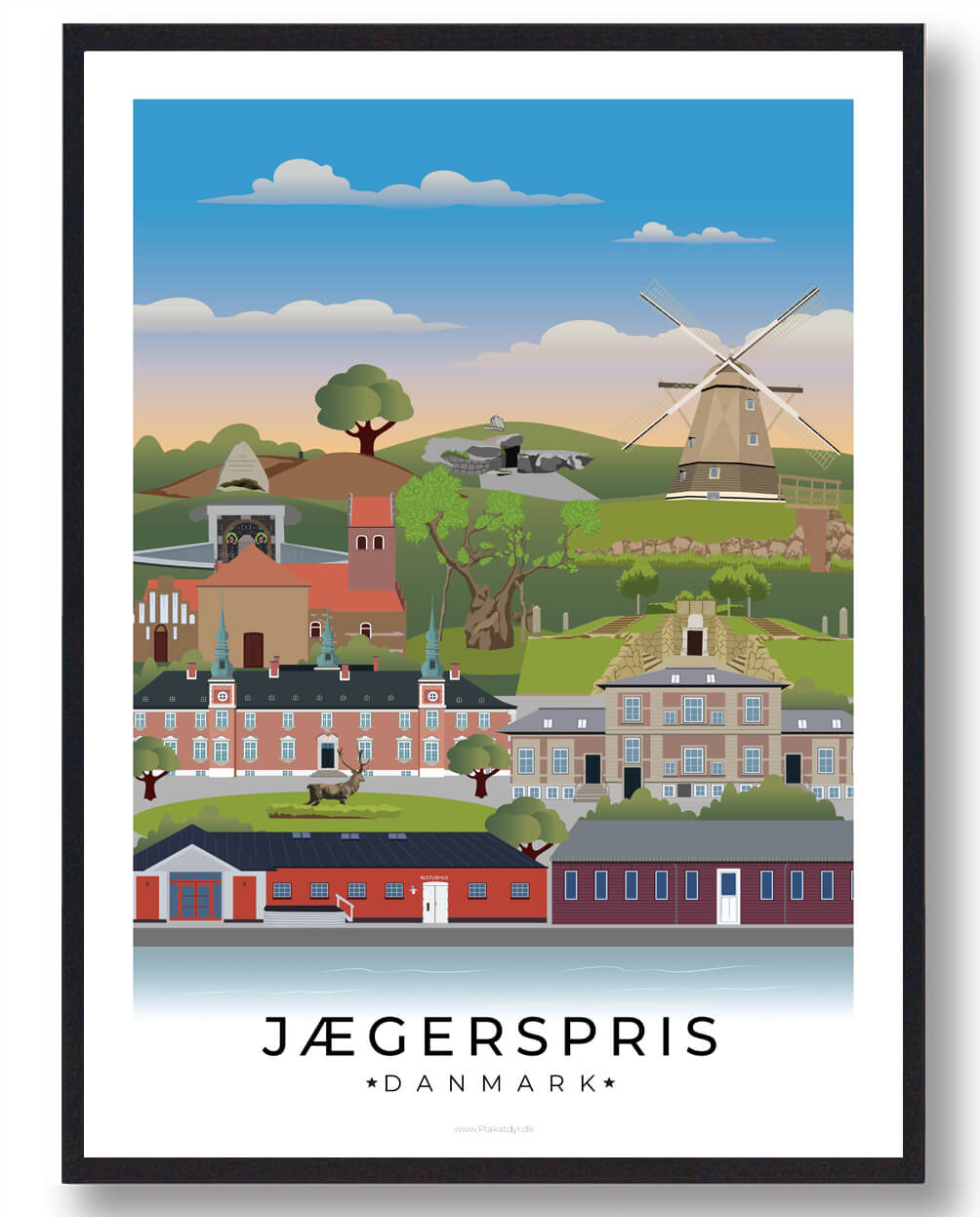 Jægerspris Plakat med Hvid Kant - Hyldest til Natur og Historie