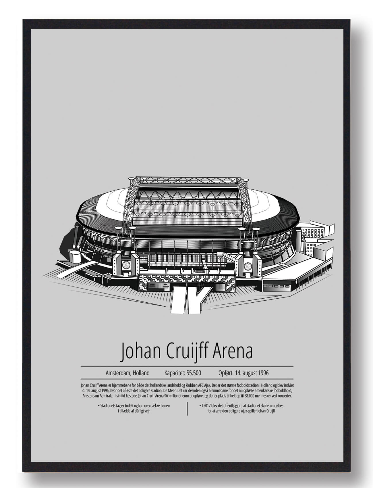Johan Cruyff Arena Ajax Plakat – Fodboldkunst til Hjemmet