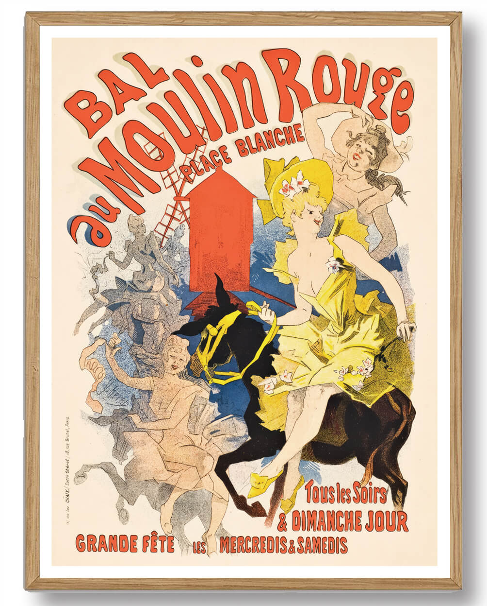 Jules Chéret Plakat - Bal Au Moulin Rouge Kunstværk