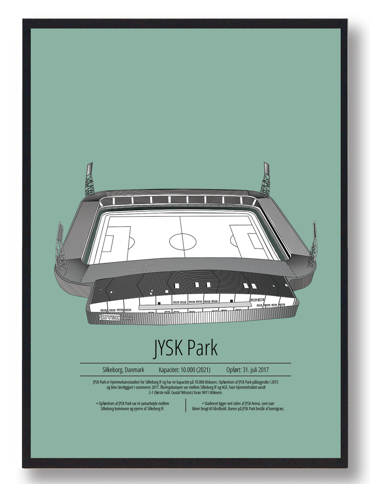 Silkeborg IF Plakat i Mintgrøn - Fanartikel til Stadion