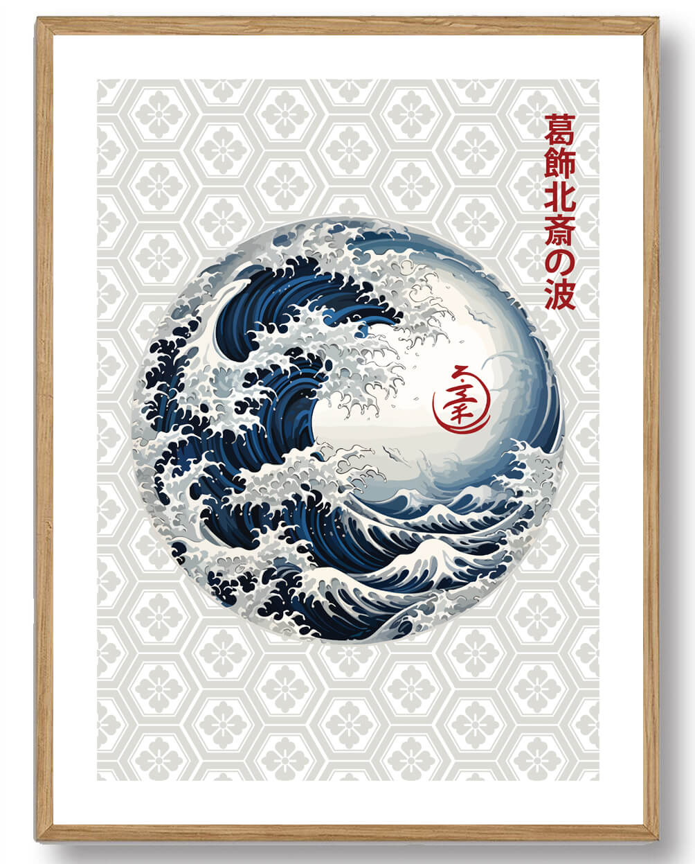 Katsushika Hokusai - Rund Bølge Kunstplakat