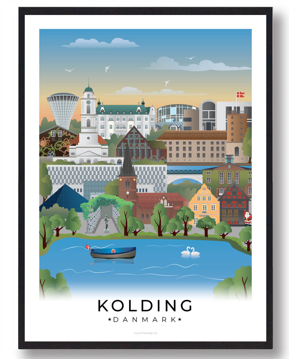 Kolding Byplakat Med Hvid Kant