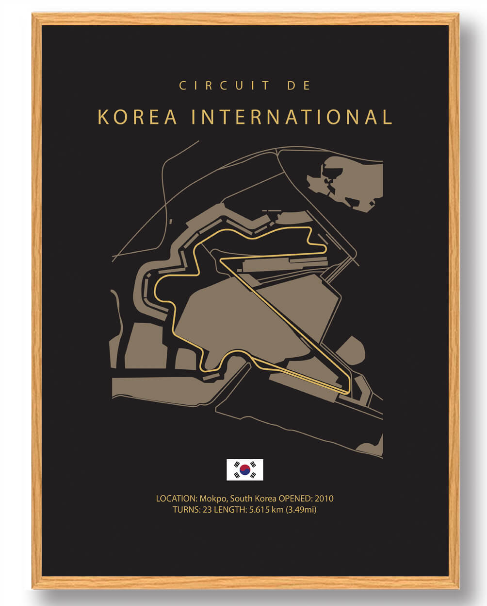Formel 1 Plakat - Korea International Circuit Mørk Design