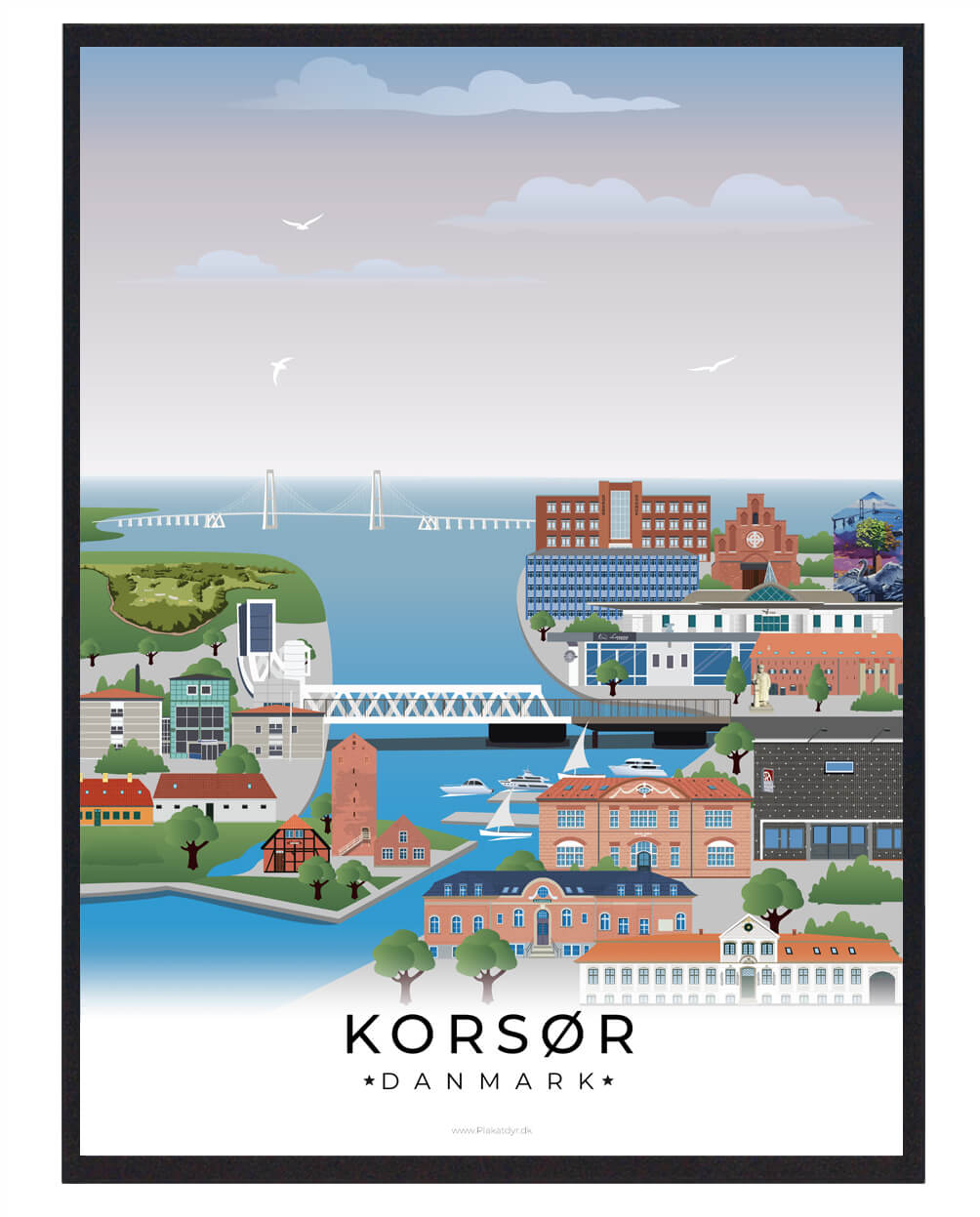 Korsør Plakat - Minimalistisk Kunst til Dit Hjem