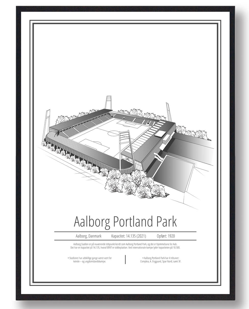 Aalborg Portland Park AaB Plakat - Fodbolddekor til Hjemmet