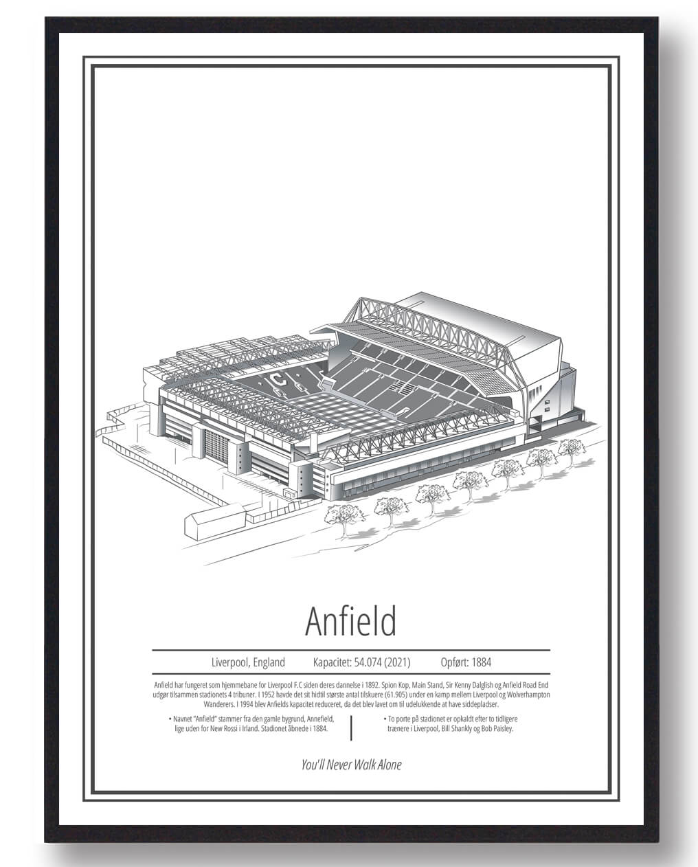 Anfield Stadion Plakat – Liverpool FC til Dit Hjem