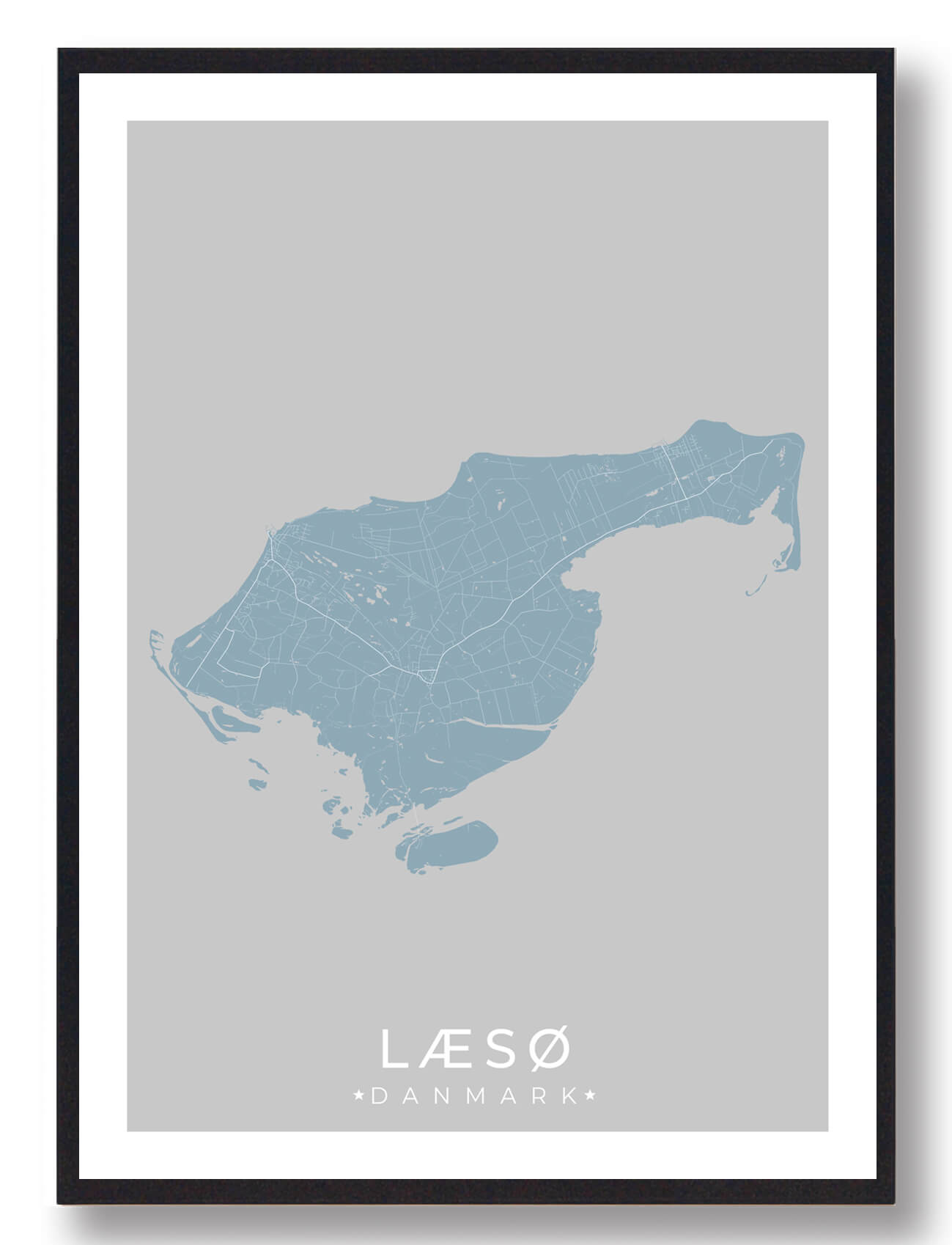 Læsø Plakat i Lyseblå – Smuk Nordjysk Kunst til Dit Hjem