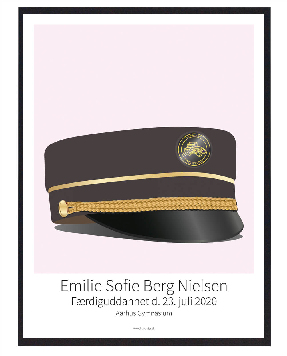 Personlig Plakat med Sort Landmandsstudenterhue