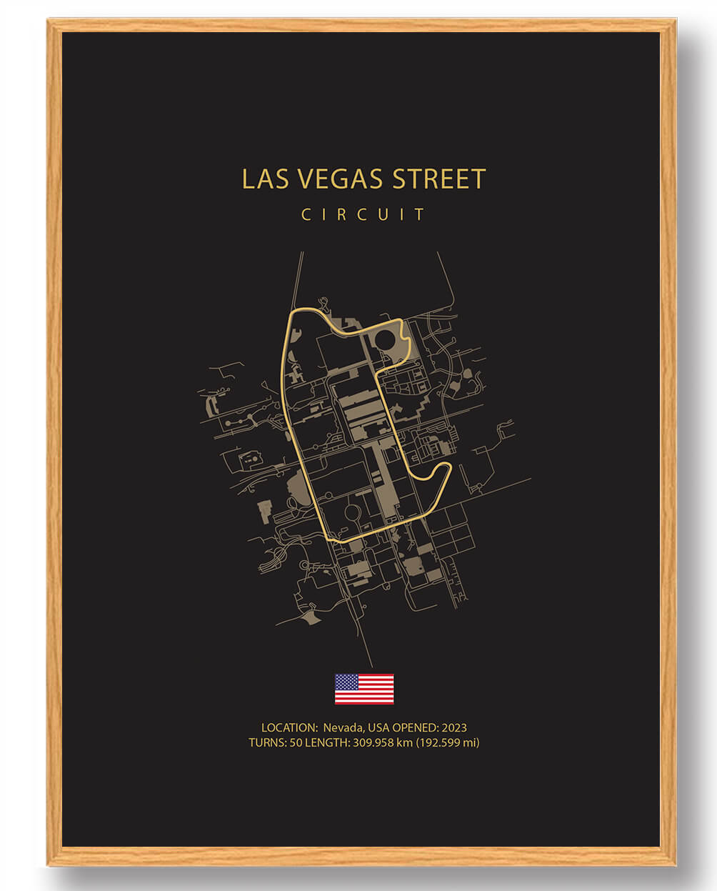 Las Vegas Street Circuit Formel 1 Plakat – Eksklusivt Design