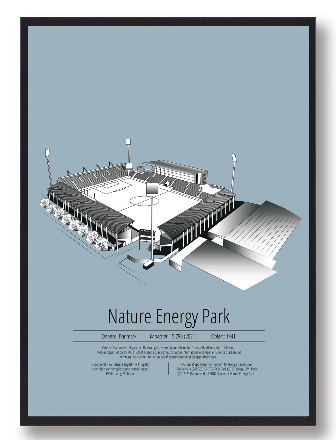 Nature Energy Park OB Plakat - Lyseblå Fodboldkunst