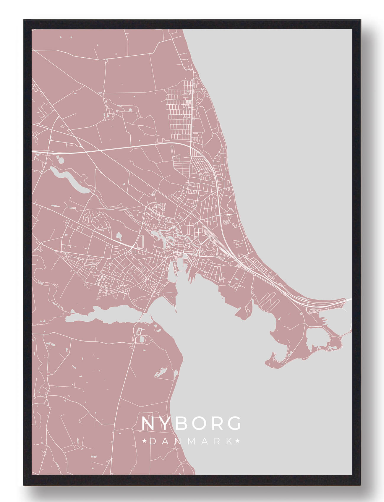 Nyborg Plakat - Nostalgisk Vejkort til Dit Hjem