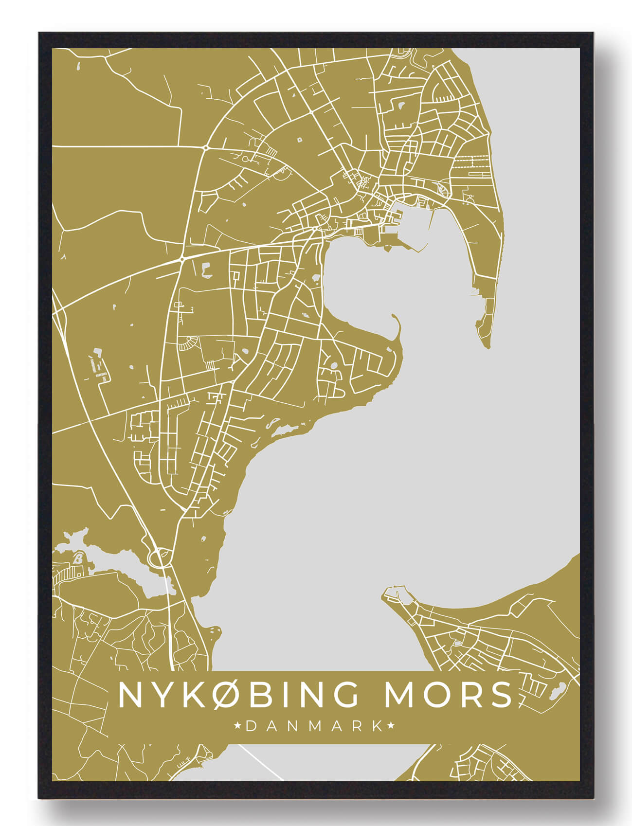 Nykøbing Mors Plakat - Moderne Gul Design til Dit Hjem