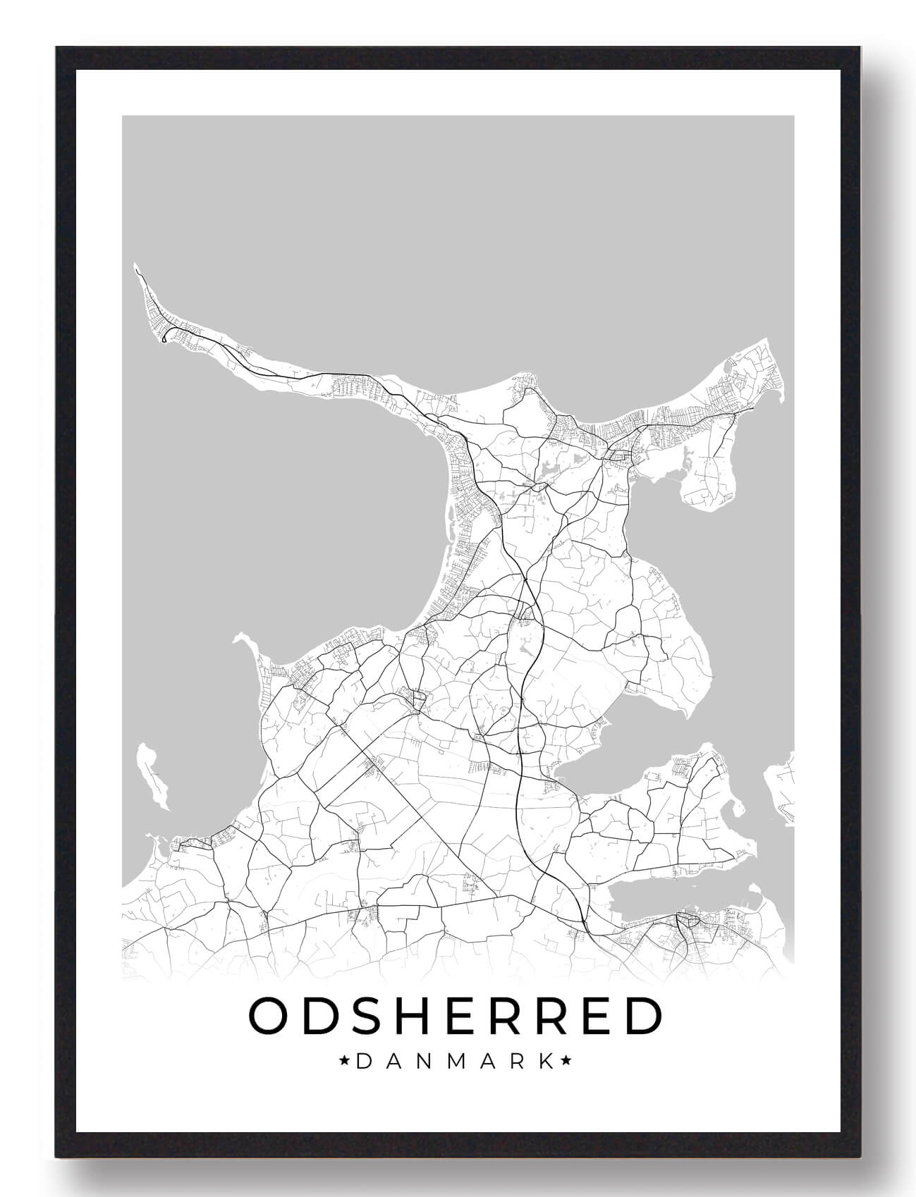 Odsherred Plakat - Elegant Hvid Dekoration til Hjemmet