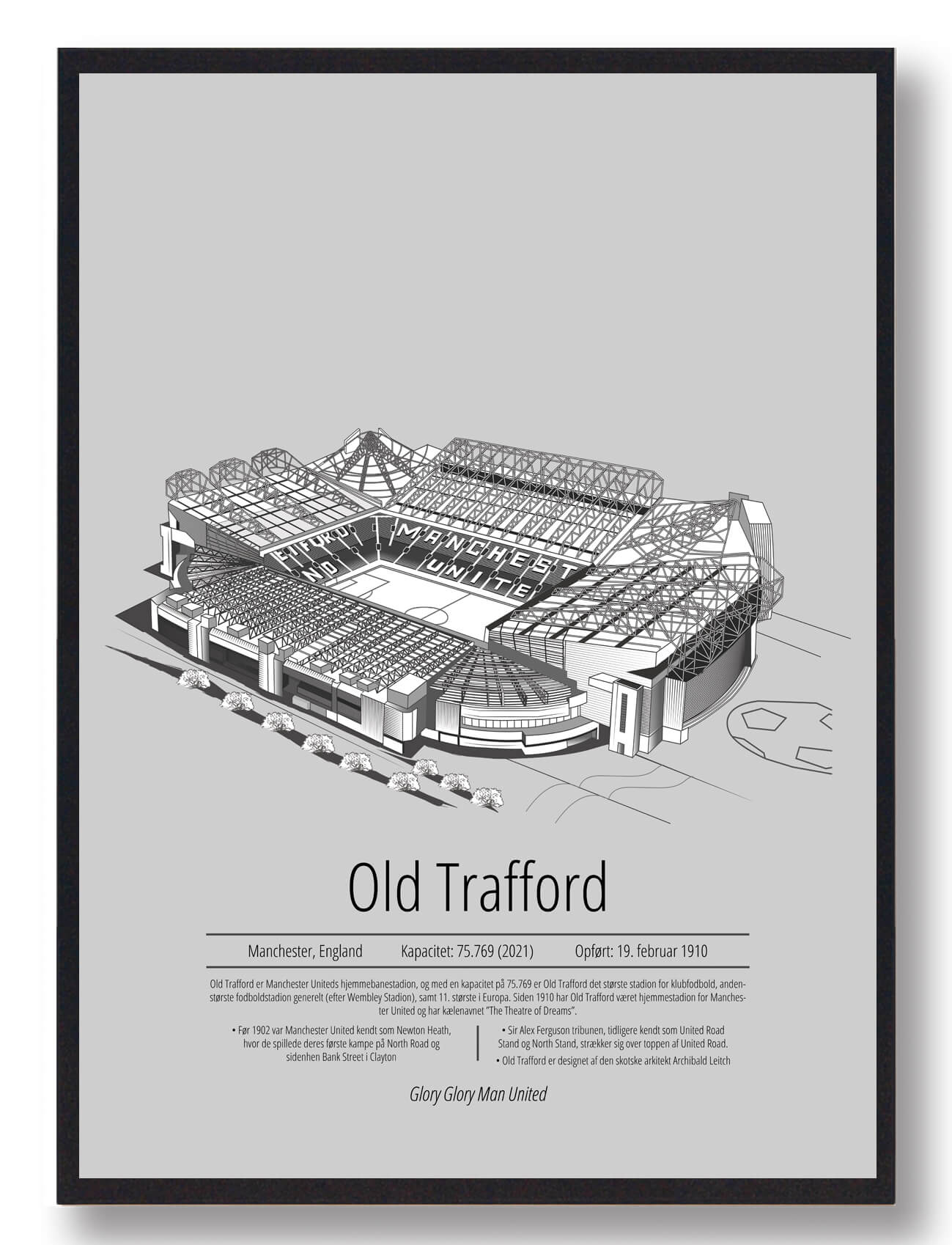 Old Trafford Plakat - Manchester United i Grå