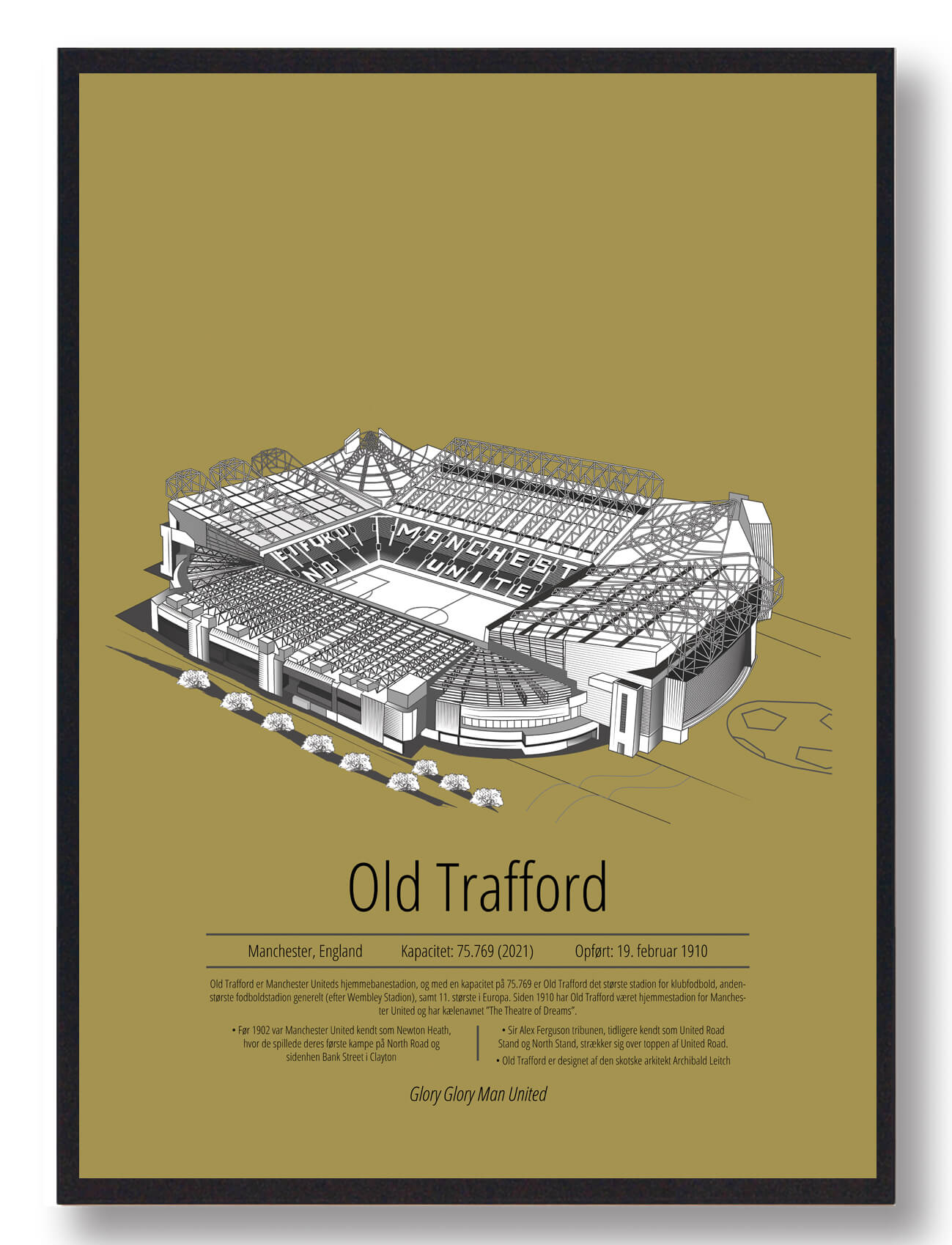 Old Trafford Plakat - Manchester United i Gul