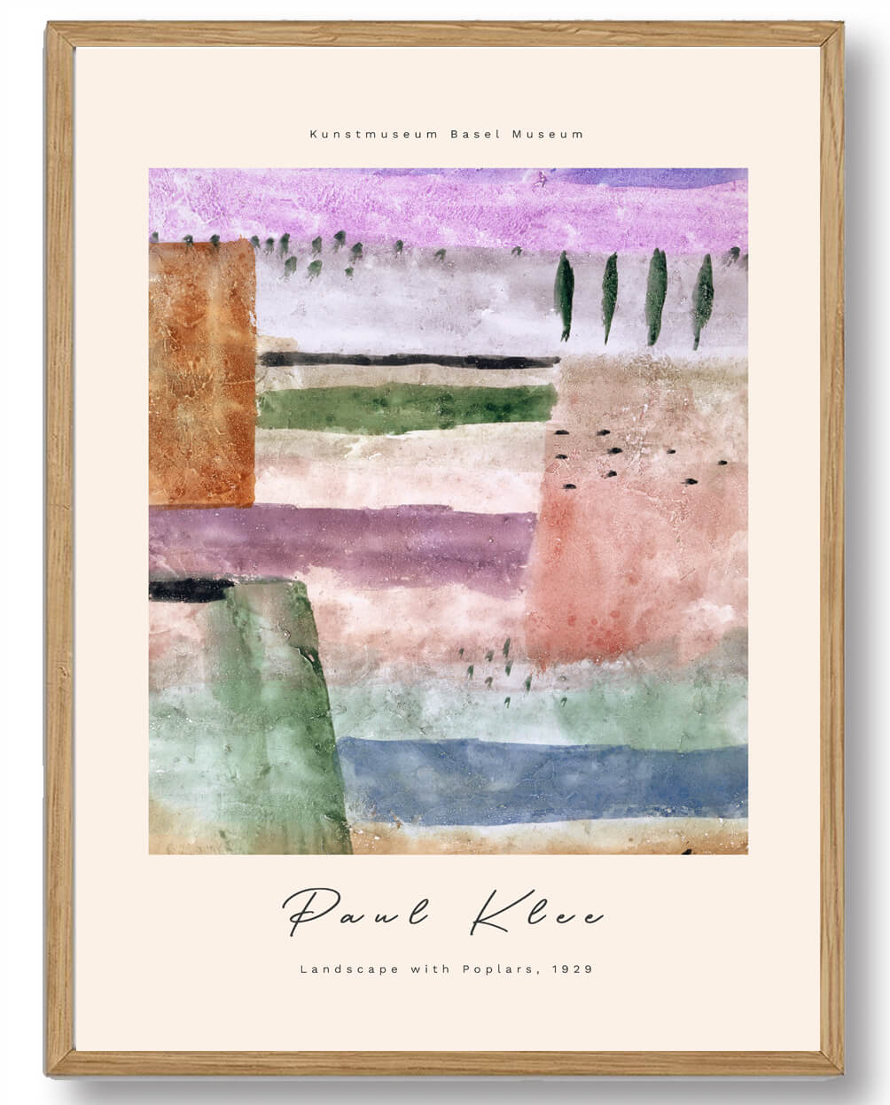 Paul Klee - Landskab med Poppeltræer Kunstplakat