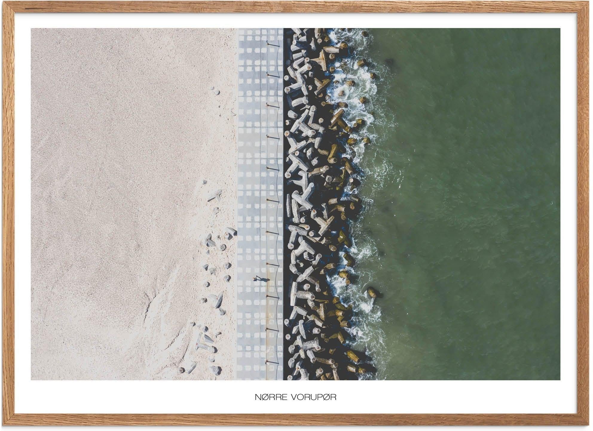 Plakat Nørre Vorupør Strand Naturplakat Plakater Nordjylland Plakat Plakatsnedkeren Drone-plakater