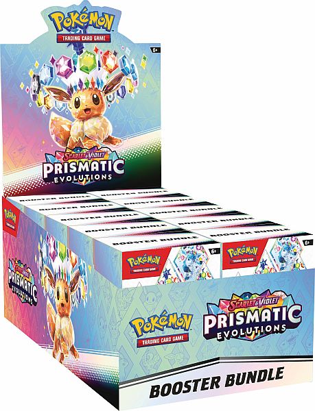 Pokemon Sv08 Prismatic Evolutions Booster Bundle Display