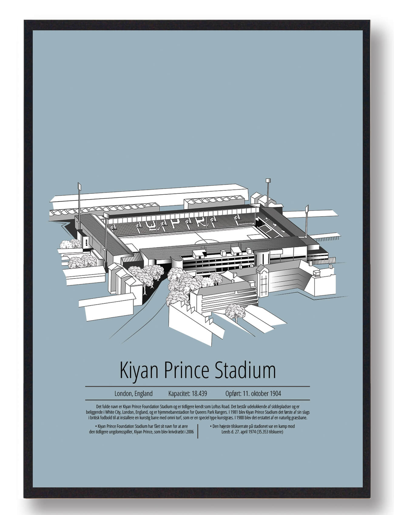 Queens Park Rangers - Loftus Road Plakat i Lyseblå