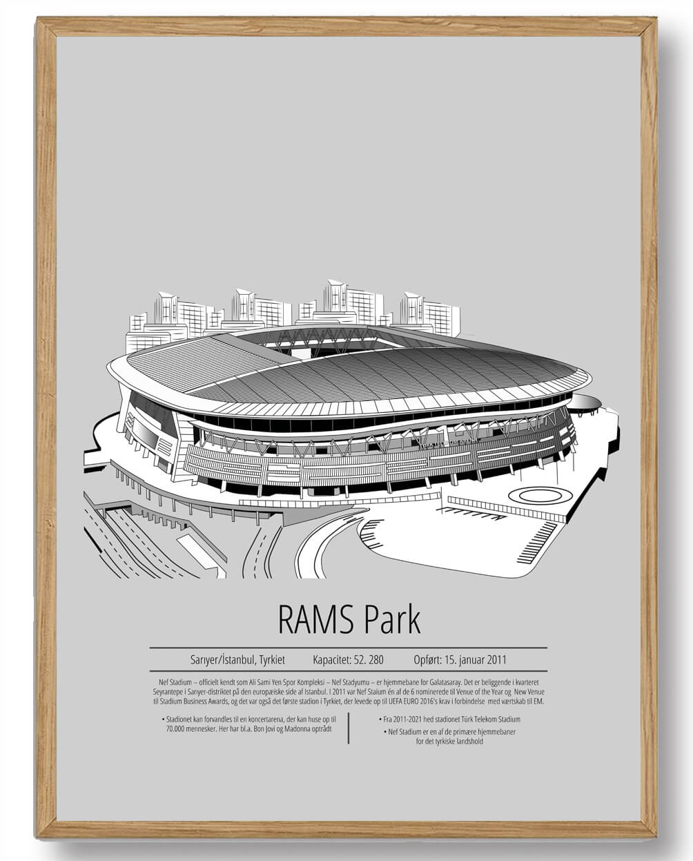Galatasaray Fodboldplakat - Rams Park Grå til Dit Hjem