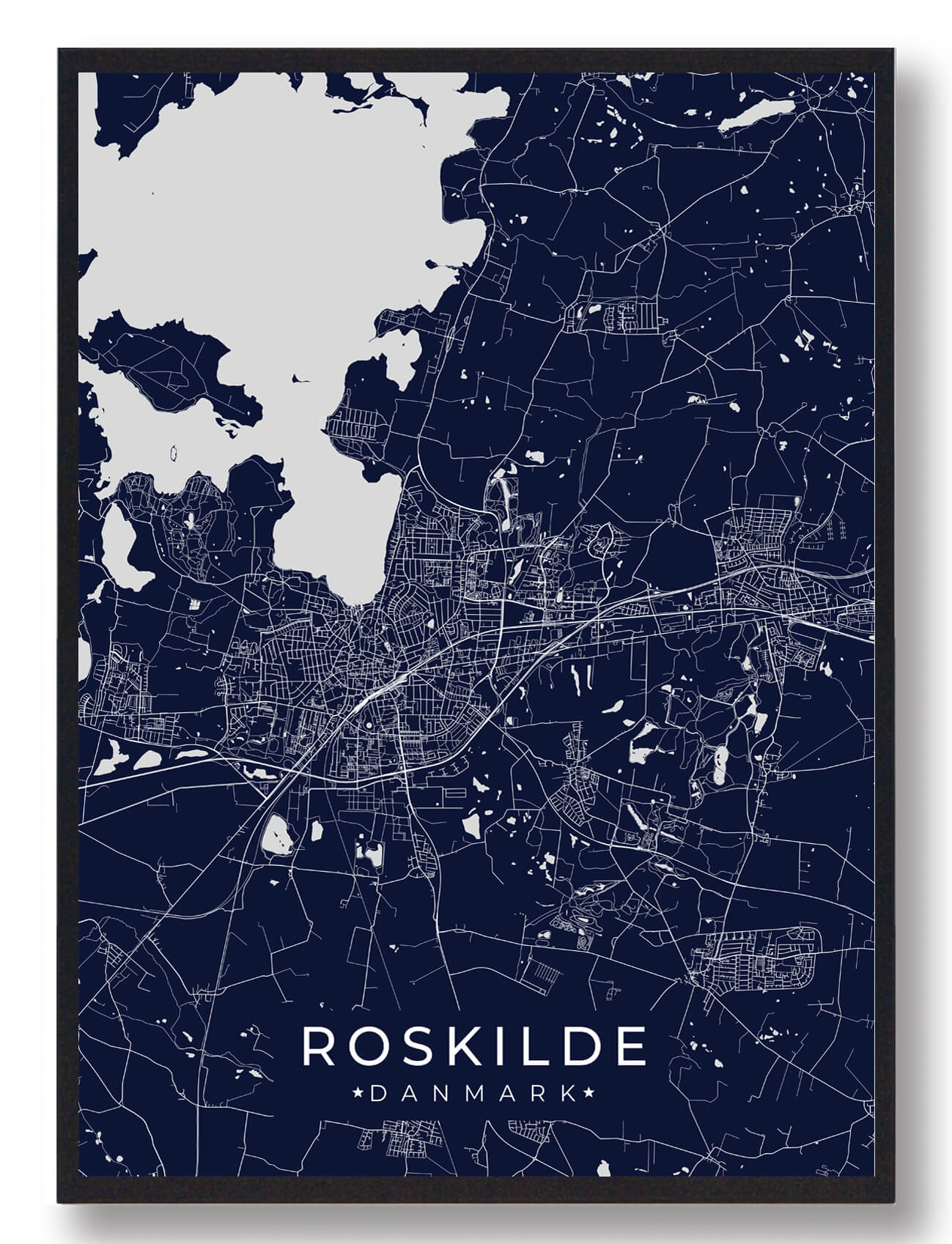 Roskilde Plakat i Mørkeblå - Udsalg hos Plakatdyr.dk