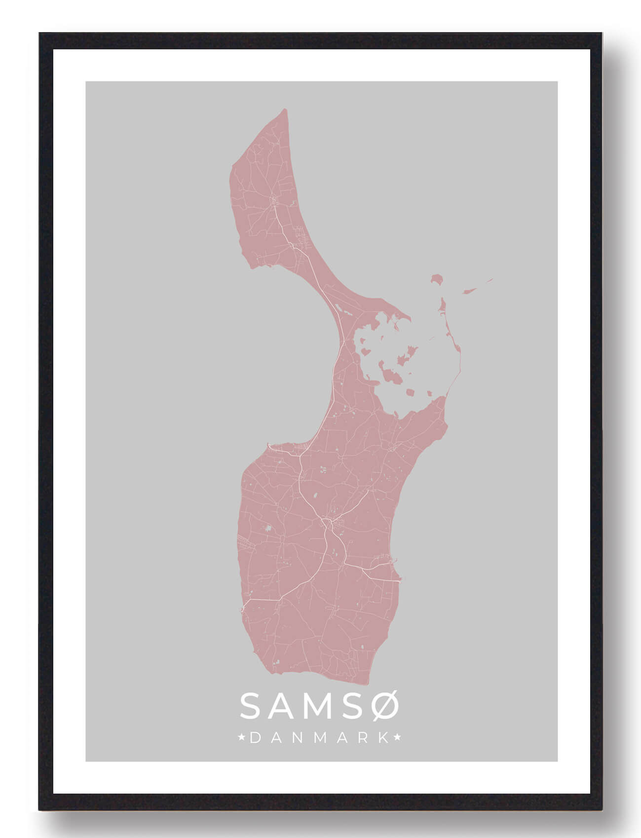 Samsø Plakat i Rosa - Få den nu! Unik vægdekoration.