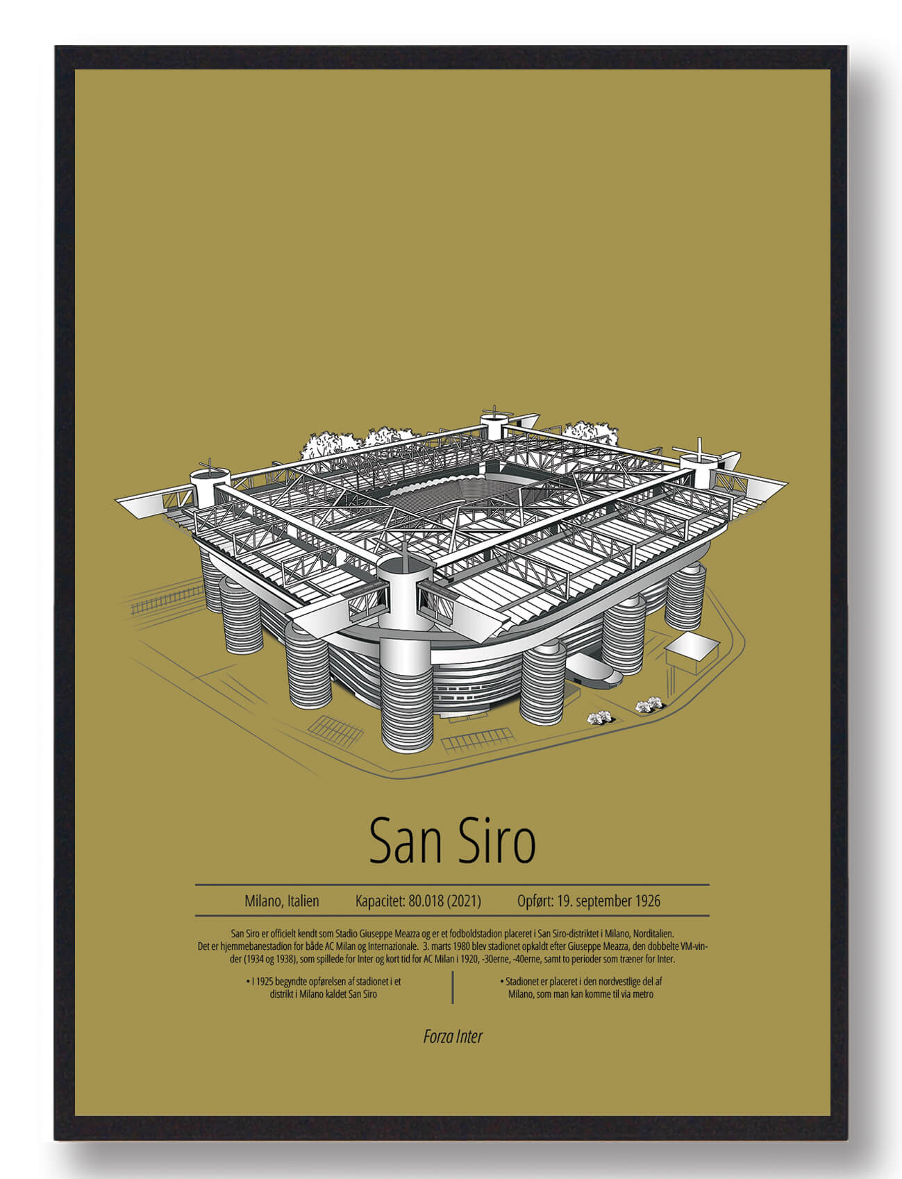 A.C. Milan Plakat - San Siro i Gul