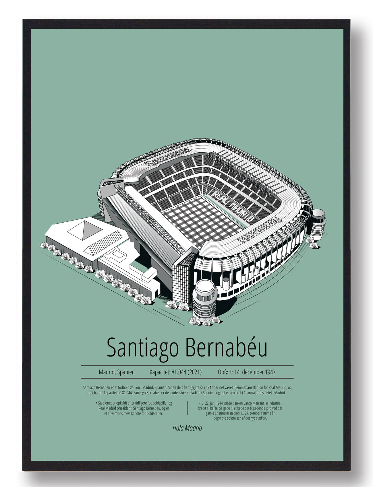 Santiago Bernabeu Plakat - Real Madrid Mintgrøn