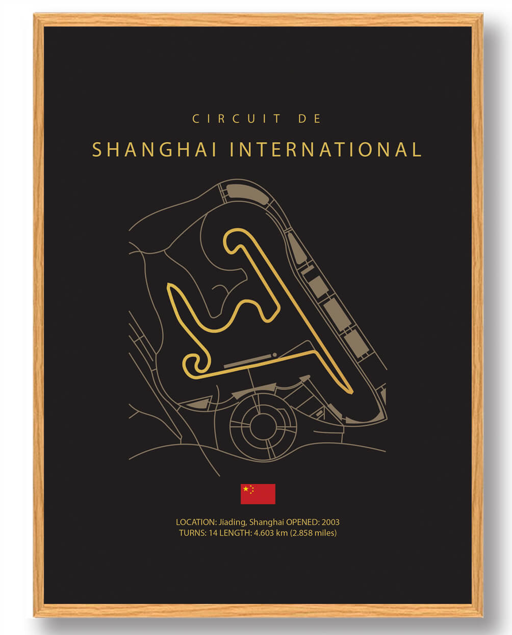 Formel 1 Plakat af Shanghai International Circuit - Mørk Design