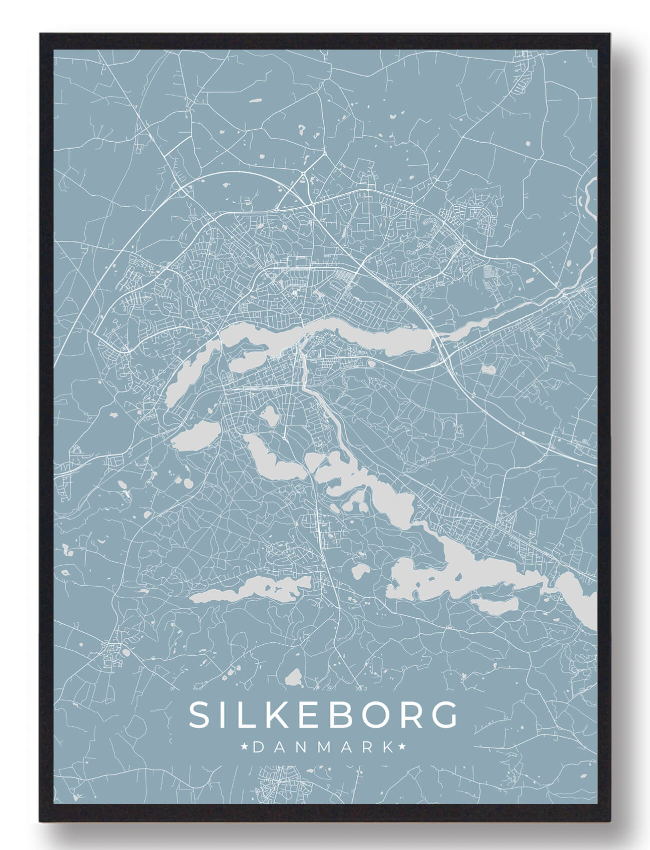Silkeborg Plakat - Lyseblå Design til Dit Hjem