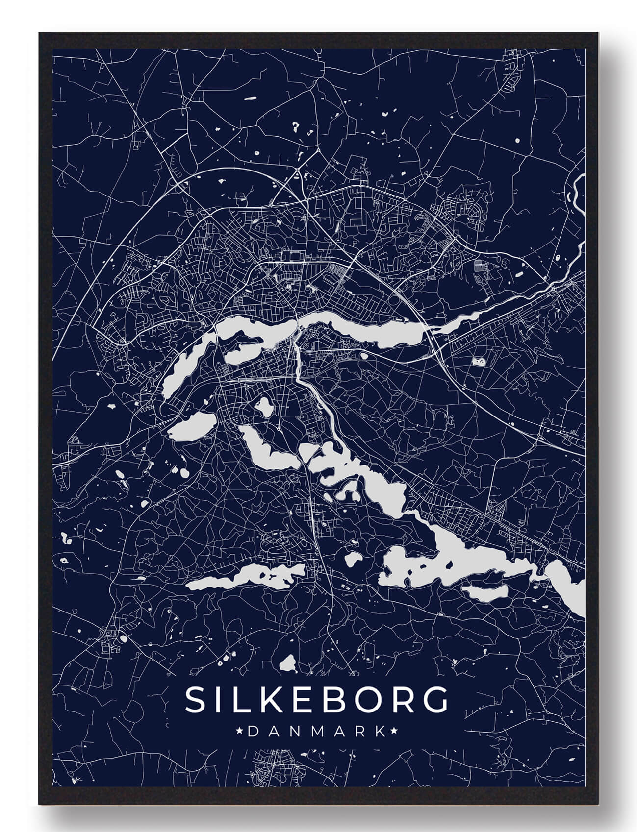 Silkeborg Plakat - Mørkeblå Skønhed til Dit Hjem